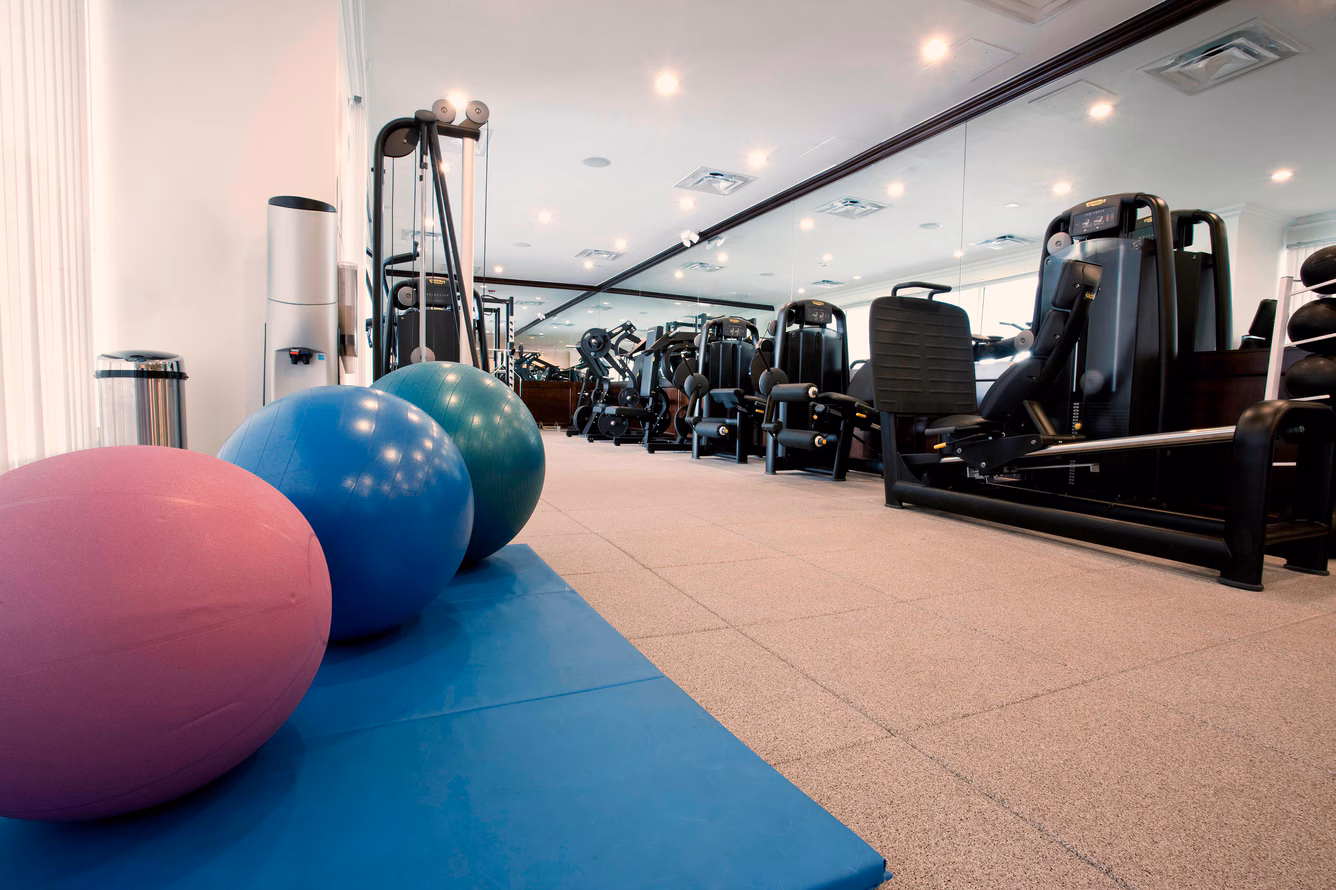 Fitness center cardio area.