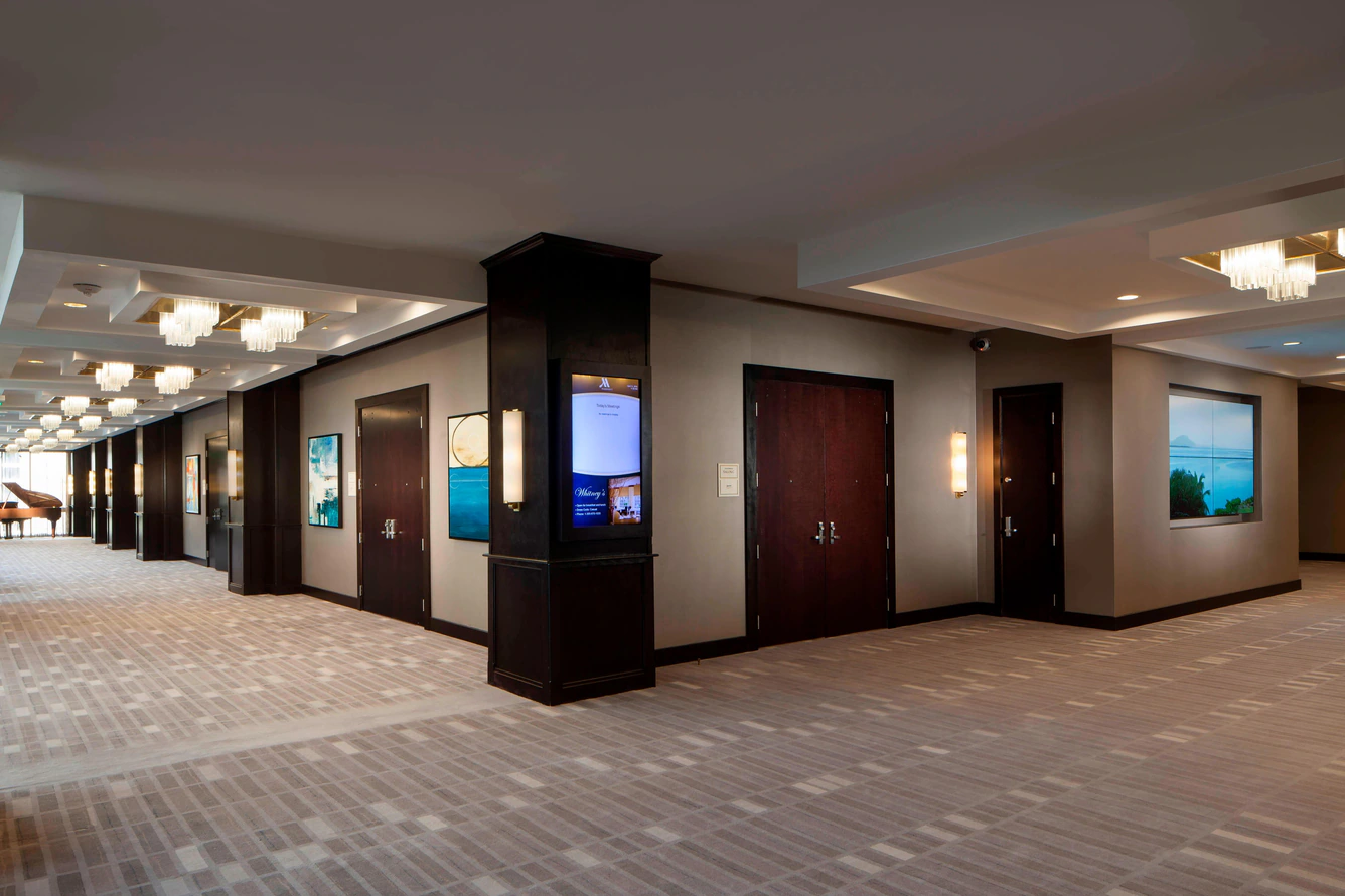 Pre-function ballroom corridor.