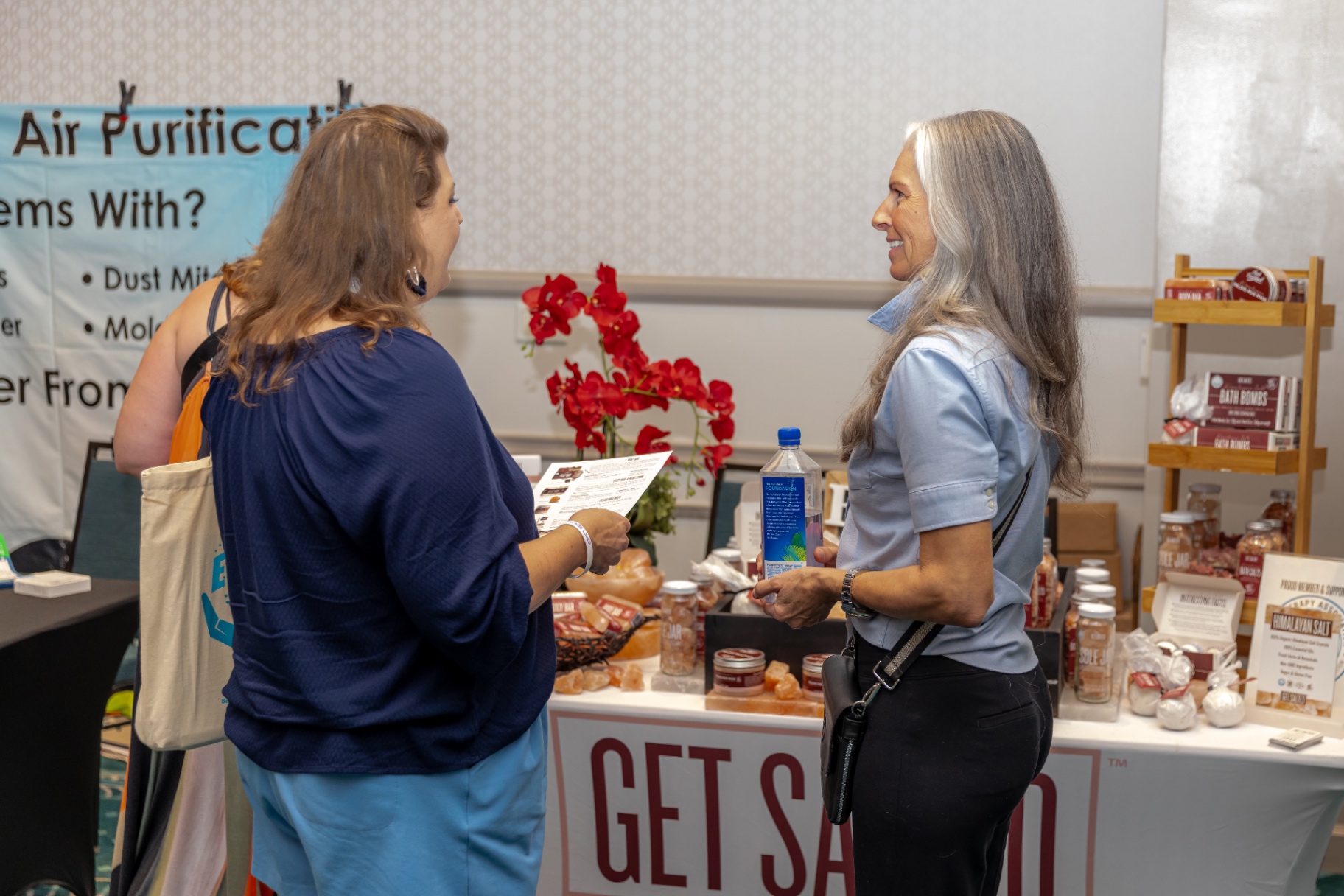 Get Salted retail booth with bath bombs and salt products.
